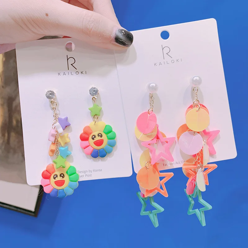 Korea Cute Exaggerated Long Earrings Big Starfish Sun Flower Pearl Shell Earrings For Women Gifts Brincos Party Beach Jewelry
Korea Cute Exaggerated Long Earrings Big Starfish Sun Flower Pearl Shell Earrings For Women Gifts Brincos Party Beach Jewelry