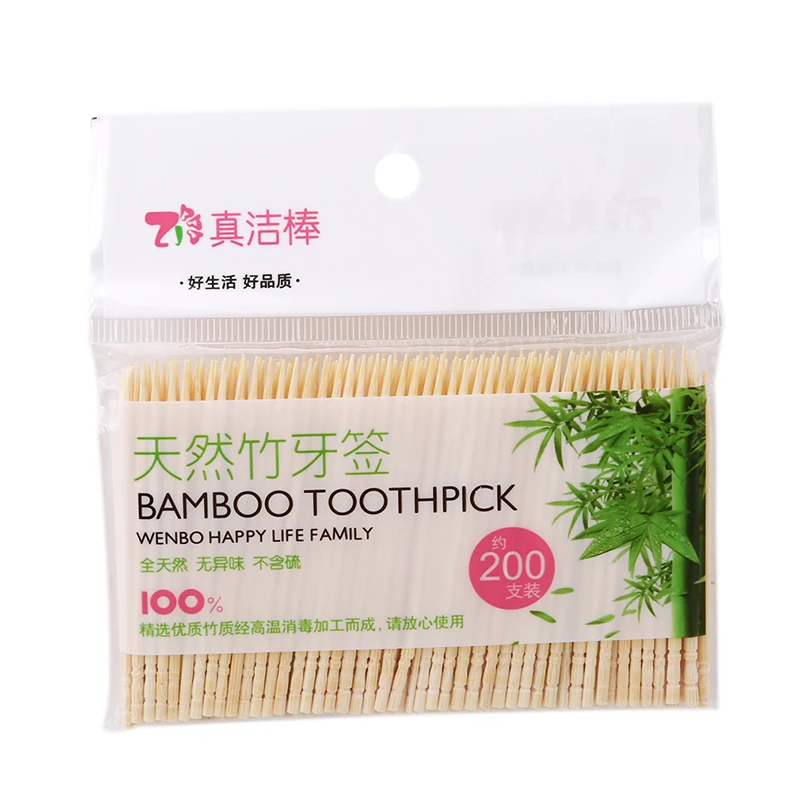 Tooth Pick Wood High Quality Tandenstokers Dental Natural Bamboo Toothpick Home Restaurant Hotel Products Toothpicks 200PCS/Set | Дом и сад