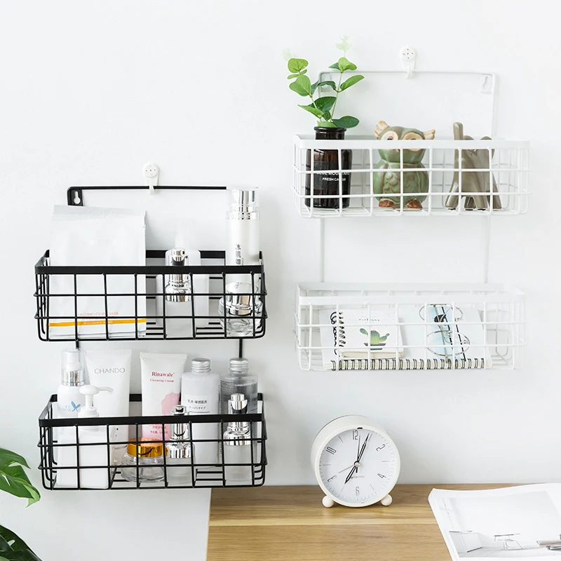 Nordic Iron Double-layer Storage Rack Bathroom Cosmetics Wall Hanging Shelf Storage Basket Home Kitchen Organizer
Nordic Iron Double-layer Storage Rack Bathroom Cosmetics Wall Hanging Shelf Storage Basket Home Kitchen Organizer