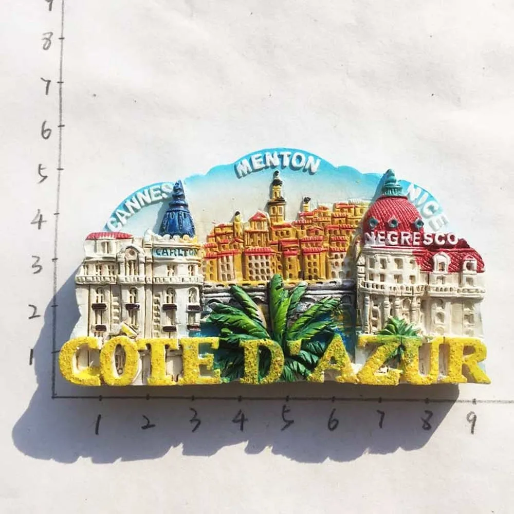

BABELEMI Cannes France Fridge Magnets Nice Cote d'Azur Tourist Souvenir 3D Resin Magnetic Refrigerator Stickers