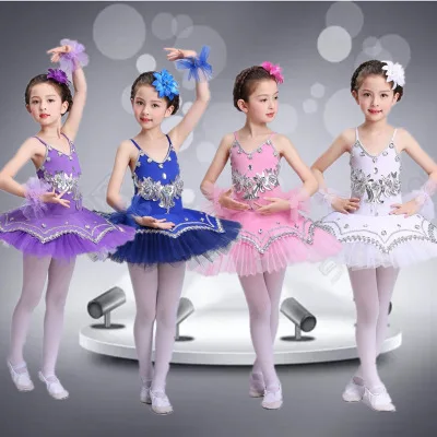 Фото Гимнастическое трико для детей Детское платье танцев Карамельный цвет