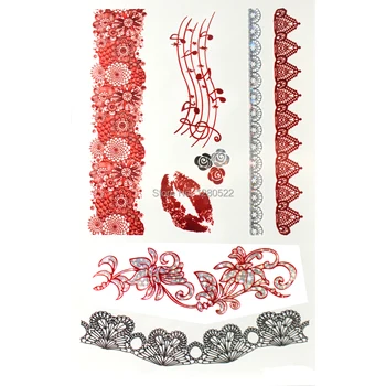 2 sheets 9 Models for Choose Lace Temporary Flash Tattoo Sticker Metallic Tattoo Jewelry Tatuagem Temporaria for Women Beauty
2 sheets 9 Models for Choose Lace Temporary Flash Tattoo Sticker Metallic Tattoo Jewelry Tatuagem Temporaria for Women Beauty