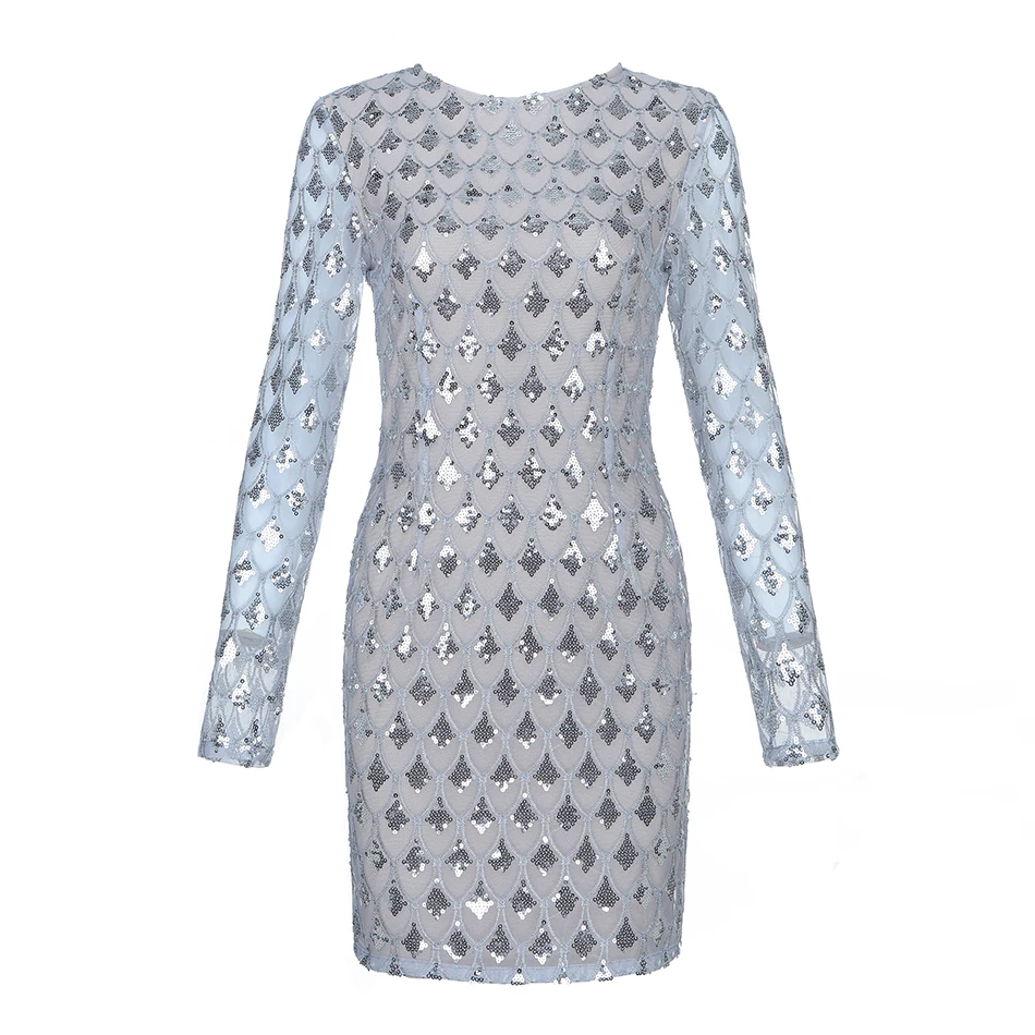 Amily.c Amily.c 2019 new silver plaid sequins design long-sleeved mesh stitching bandage mini dress celebrity club party
Amily.c Amily.c 2019 new silver plaid sequins design long-sleeved mesh stitching bandage mini dress celebrity club party