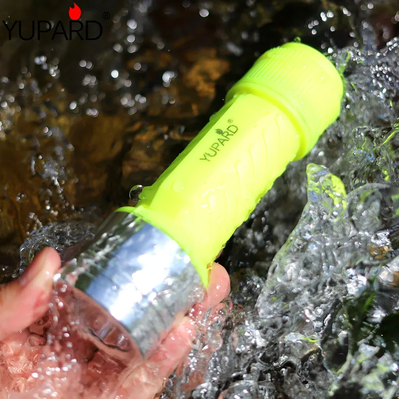 

YUPARD XM-L2 led diving flashlight waterproof T6 Underwater lantern diver torch rechargeable 26650/18650/AAA yellow light 80m