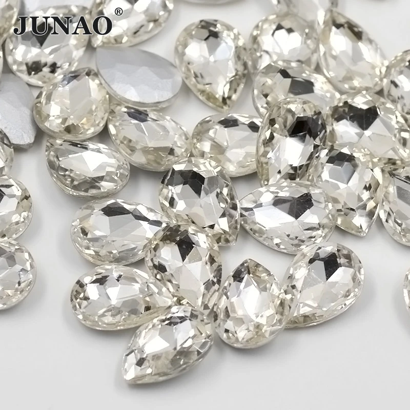 JUNAO 50pcs 13*18mm Clear AB Teardrop Glass Rhinestone Applique Pointback Diamond Strass Non Sew Crystal Stones for DIY Crafts
JUNAO 50pcs 13*18mm Clear AB Teardrop Glass Rhinestone Applique Pointback Diamond Strass Non Sew Crystal Stones for DIY Crafts