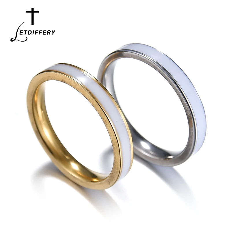 Letdiffery Hot Sale Simple White Painted Glaze Stainless Steel Ring For Men Women Jewelry Wedding Gift
Letdiffery Hot Sale Simple White Painted Glaze Stainless Steel Ring For Men Women Jewelry Wedding Gift