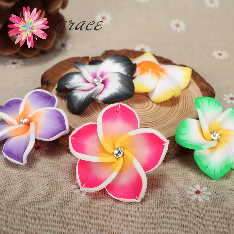 10pc/lot 40mm Beautiful PolymerClay Plumeria Frangipani Fimo Flower Bead Diy Hawaii Earring Necklace Hairband Jewelry Decoration
10pc/lot 40mm Beautiful PolymerClay Plumeria Frangipani Fimo Flower Bead Diy Hawaii Earring Necklace Hairband Jewelry Decoration