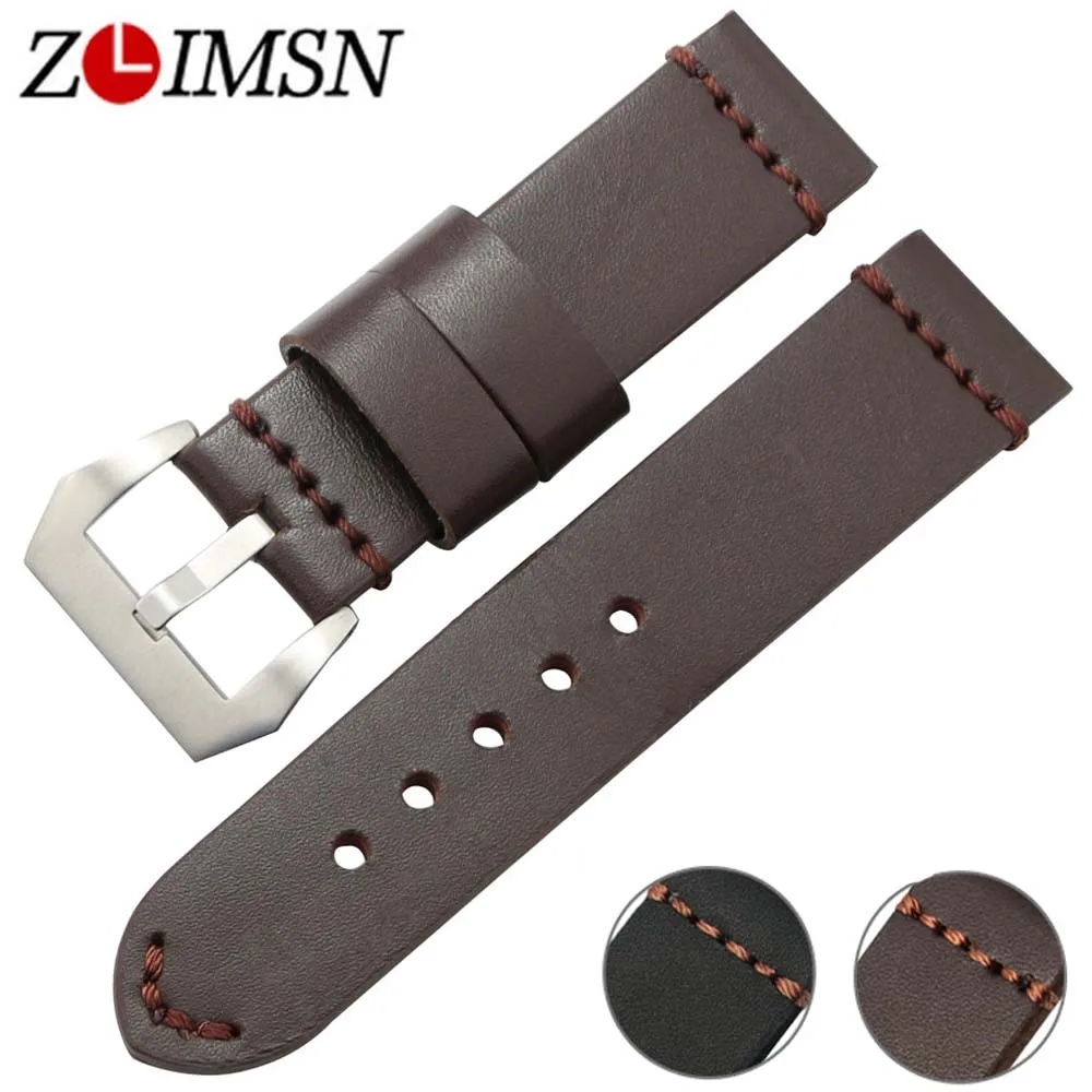 ZLIMSN 22 24mm Thick Genuine Leather Watchband for Men Women Black Brown Watch Bands Strap Stainless Steel Buckle Silver Brushed
ZLIMSN 22 24mm Thick Genuine Leather Watchband for Men Women Black Brown Watch Bands Strap Stainless Steel Buckle Silver Brushed