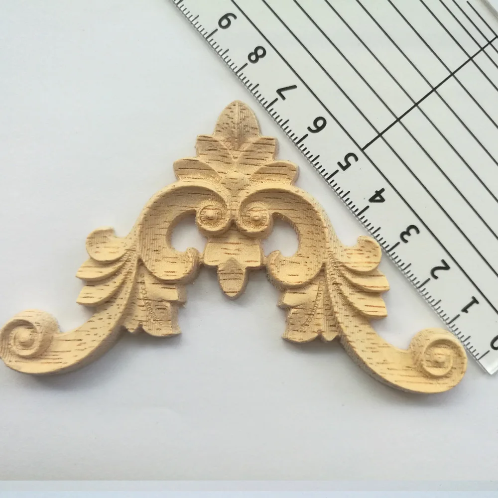 oak Wooden carved capital set 4 pieces onlay applique sticker home decor furniture woodcarving natural wood ash oak Wooden carved capital set 4 pieces onlay applique sticker home decor furniture woodcarving natural wood ash