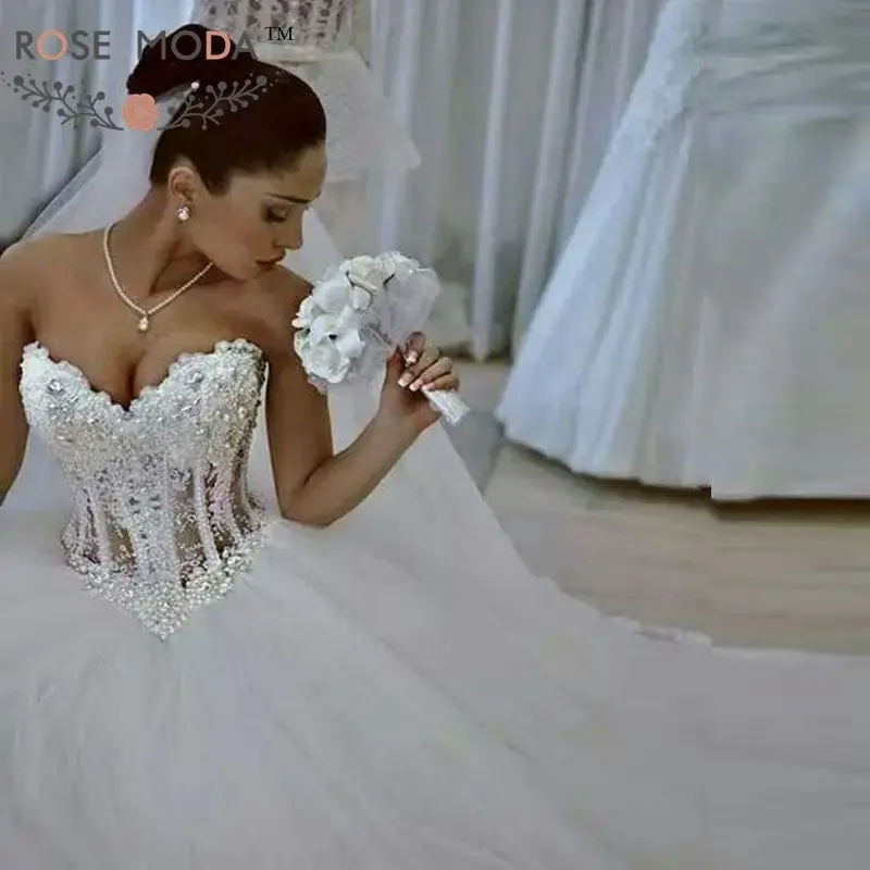 Rose Moda Luxury Princess Wedding Dress 2019 with Pearls Lace Up Back Custom Make
Rose Moda Luxury Princess Wedding Dress 2019 with Pearls Lace Up Back Custom Make