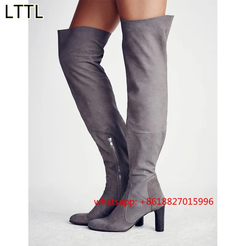 2017 Winter Stretch Suede Over The Knee Boots Women Sexy Fashion Side Zipper Thigh High Boots Pointed Toe Med Heels Crepe Boot
2017 Winter Stretch Suede Over The Knee Boots Women Sexy Fashion Side Zipper Thigh High Boots Pointed Toe Med Heels Crepe Boot