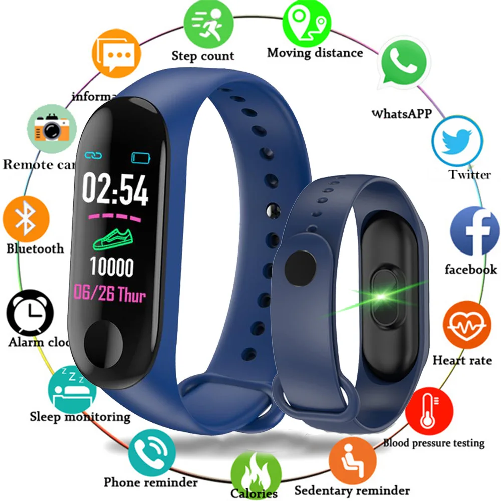 Women Men Smart Fitness Watch Bluetooth Bracelet Male Digital Sport Wristband Heart rate Blood Pressure Pedometer on Android iOS
Women Men Smart Fitness Watch Bluetooth Bracelet Male Digital Sport Wristband Heart rate Blood Pressure Pedometer on Android iOS