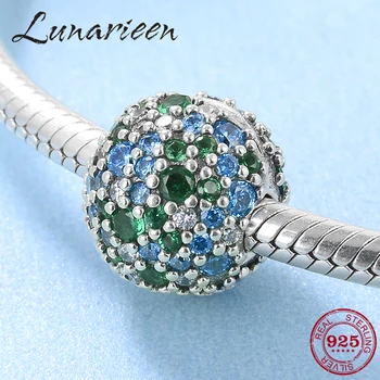Real 925 sterling silver charm blue green zircons Round Shape diy for clips beads Fit Original europeu Charm Bracelet Jewelry
Real 925 sterling silver charm blue green zircons Round Shape diy for clips beads Fit Original europeu Charm Bracelet Jewelry