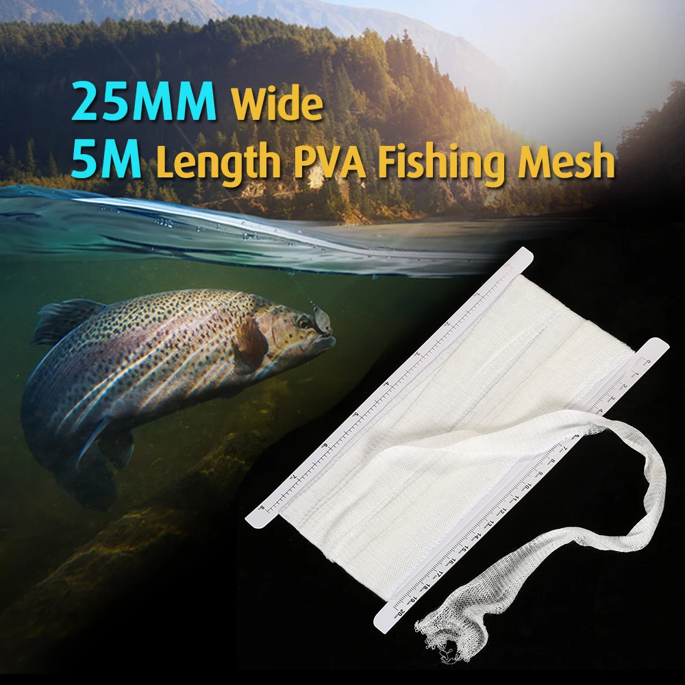 37MM / 25MM Wide 5M Length PVA Carp Fishing Mesh Universal Refill Stocking Bait Bags
37MM / 25MM Wide 5M Length PVA Carp Fishing Mesh Universal Refill Stocking Bait Bags