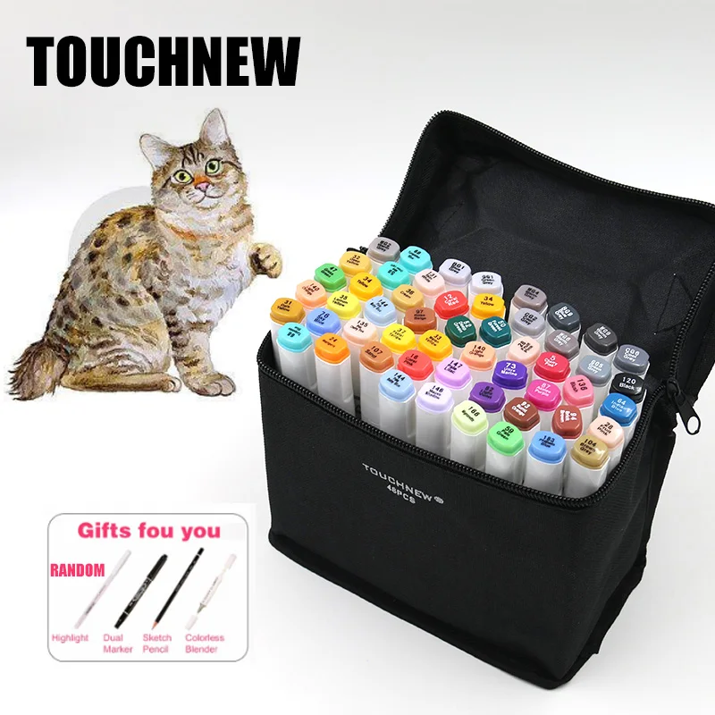 TOUCHNEW 40 Colors Markers Pen Oily Alcohol Painting Manga Dual Headed Art Sketch Marker Set Stationery Pen For School Drawing
TOUCHNEW 40 Colors Markers Pen Oily Alcohol Painting Manga Dual Headed Art Sketch Marker Set Stationery Pen For School Drawing