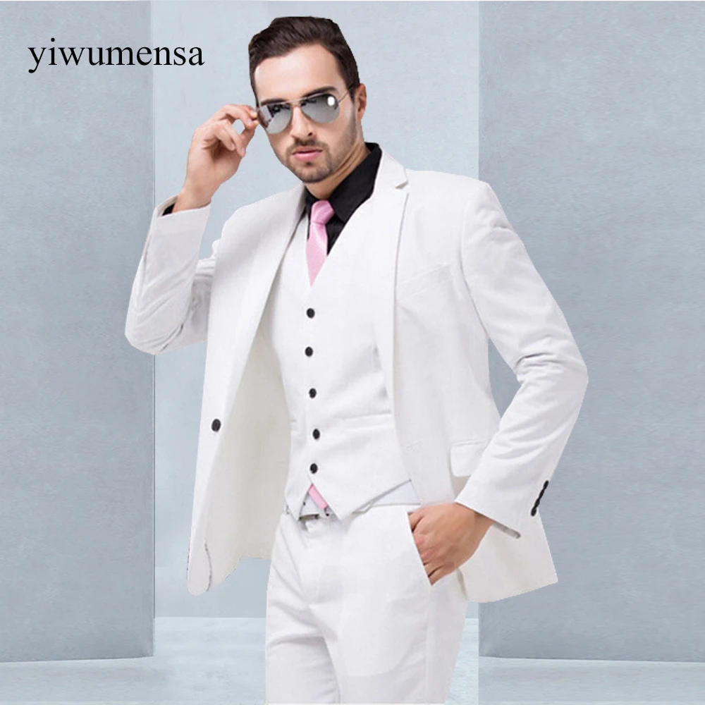 Italian Luxury Mens White Suit Jacket Pants Formal Dress Men Suit Set men wedding suit groom tuxedos (jacket+pants+vest) 2018
Italian Luxury Mens White Suit Jacket Pants Formal Dress Men Suit Set men wedding suit groom tuxedos (jacket+pants+vest) 2018