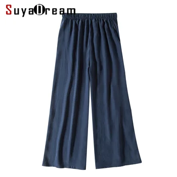 Women Wide leg pants 100% REAL silk Fashion Solid Navy Loose pants Elastic Waist under pants 2018 Fall Winter
Women Wide leg pants 100% REAL silk Fashion Solid Navy Loose pants Elastic Waist under pants 2018 Fall Winter