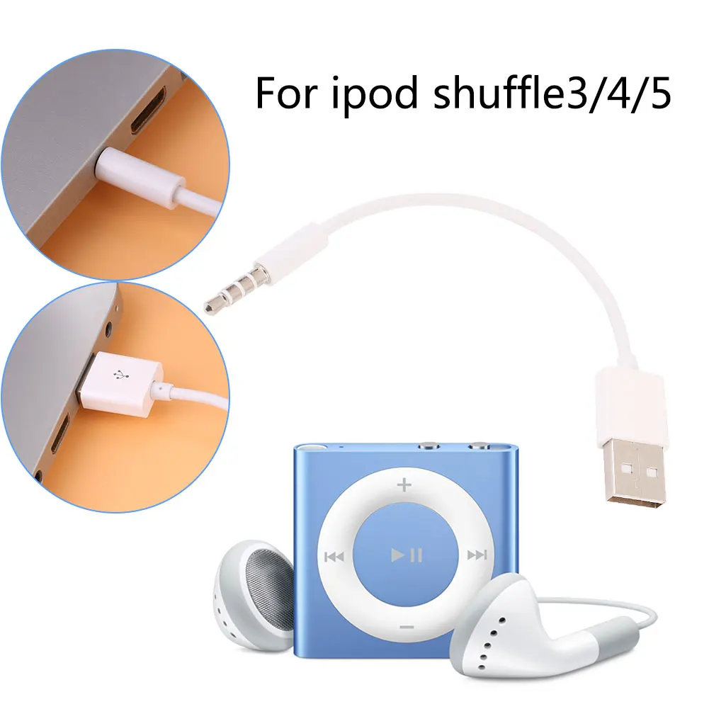

3.5mm Jack to USB 2.0 Data Sync Charger Transfer Audio Adapter Cable cord for Apple iPod Shuffle 3rd 4th 5th 6th 7th