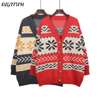 Korean Fashion Loose Coat 2019 Autumn New Retro Sweater Coat For Women Thicken V-neck Snowflake Knitted Sweater Cardigan Tops
Korean Fashion Loose Coat 2019 Autumn New Retro Sweater Coat For Women Thicken V-neck Snowflake Knitted Sweater Cardigan Tops