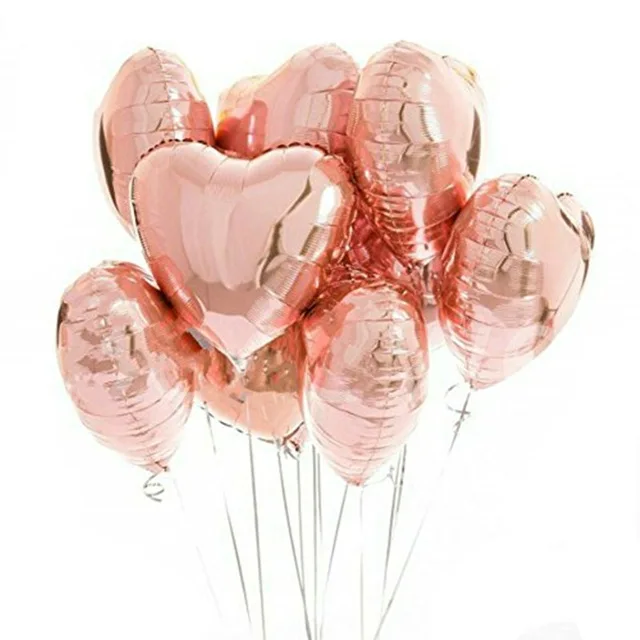 Фото 10 шт. 18 &quotв форме сердца фольга из розового золота воздушный шар майлара