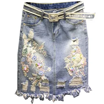 2020 floral embroidered denim skirt women jeans pencil skirt high waist split plus button skirts
2020 floral embroidered denim skirt women jeans pencil skirt high waist split plus button skirts