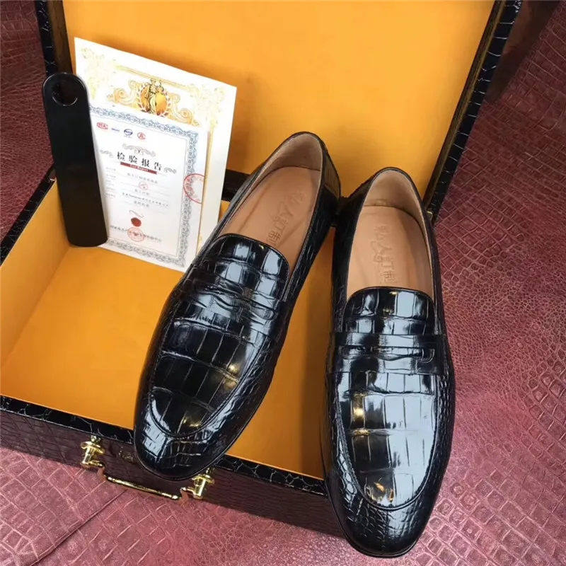 Fancy Authentic Crocodile Belly Skin Businessmen's Dress Loafers Genuine Real Alligator Leather Male Slip-on Shoes For Suits
Fancy Authentic Crocodile Belly Skin Businessmen's Dress Loafers Genuine Real Alligator Leather Male Slip-on Shoes For Suits