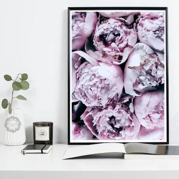 

Cuadros Decoracion Salon Abstract Purple Peony Posters and Prints Wall Art Canvas Painting Flowers Wall Pictures quadro cuadros