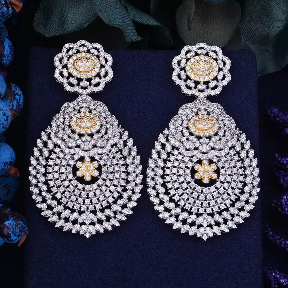 GODKI 61mm Luxury Popular Luxury Wheat Flower Full Mirco Paved Crystal Zircon Naija Wedding Earring Fashion Jewelry for Women
GODKI 61mm Luxury Popular Luxury Wheat Flower Full Mirco Paved Crystal Zircon Naija Wedding Earring Fashion Jewelry for Women