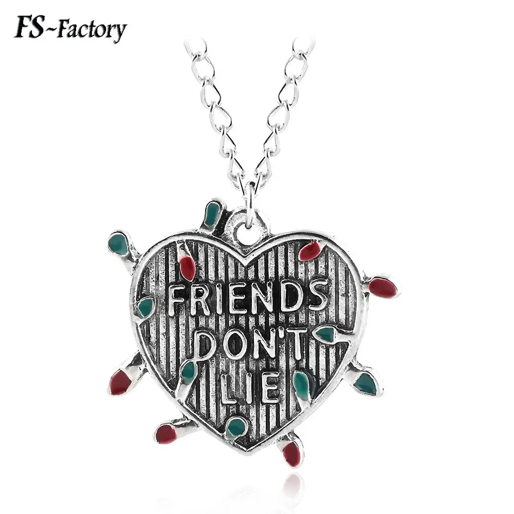 Stranger Things "Friends Don't Lie" Necklace Light Wall Heart-shaped Charms Choker Necklace Best Friend Christmas Gift Jewelry
Stranger Things "Friends Don't Lie" Necklace Light Wall Heart-shaped Charms Choker Necklace Best Friend Christmas Gift Jewelry