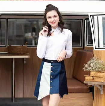 2019 New Arrival Womens Large Size Irregular Hit Color Mini Skirts Female Sexy Denim Buttons A-Line Jeans Skirts Saias S/3Xl D1
2019 New Arrival Womens Large Size Irregular Hit Color Mini Skirts Female Sexy Denim Buttons A-Line Jeans Skirts Saias S/3Xl D1
