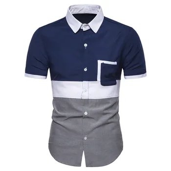 2019 Foreign Trade New Leisure Fashion Color Matching Personality Stitching Square Collar Row Button Men's Long-sleeve Shirt
2019 Foreign Trade New Leisure Fashion Color Matching Personality Stitching Square Collar Row Button Men's Long-sleeve Shirt