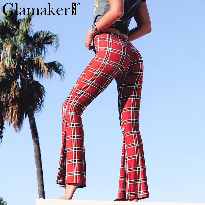 Glamaker Knitted plaid flare pants capris Women bodycon casual pants bottoms fitness streetwear high waist party club trousers
Glamaker Knitted plaid flare pants capris Women bodycon casual pants bottoms fitness streetwear high waist party club trousers