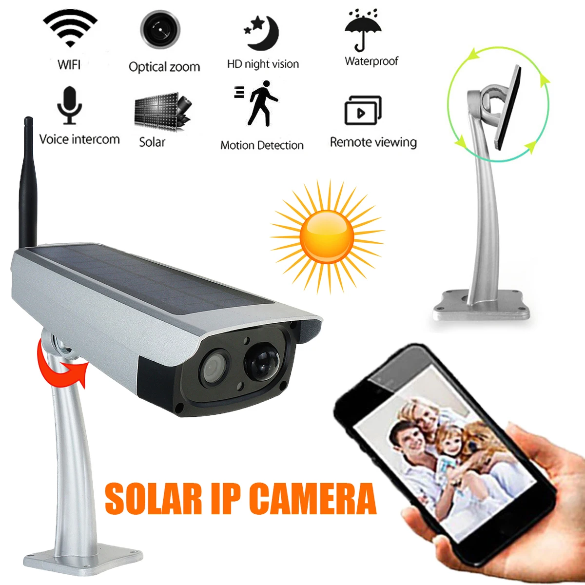 IP66 Waterproof Outdoor Security Solar Camera IP WIFI Cameras Mobile Phone Remote Control 1080P HD Surveillance Cameras System
IP66 Waterproof Outdoor Security Solar Camera IP WIFI Cameras Mobile Phone Remote Control 1080P HD Surveillance Cameras System