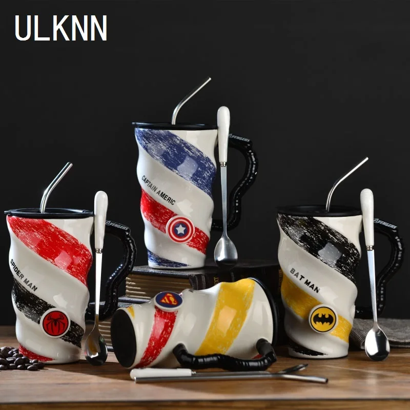 ULKNN Avengers League Ceramic Spiral Mug With Lid With Spoon Captain America Batman Superman Spiderman High-capacity Drinkware
ULKNN Avengers League Ceramic Spiral Mug With Lid With Spoon Captain America Batman Superman Spiderman High-capacity Drinkware