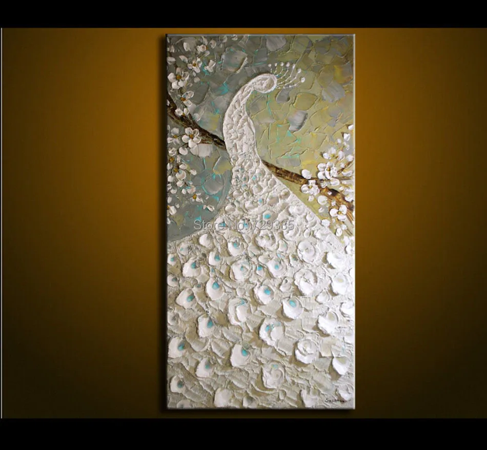 Modern Oil Painting Canvas Palette knife white Peacock Painting Home Decor Villa hotel Sitting Room Corridor Abstract Picture
Modern Oil Painting Canvas Palette knife white Peacock Painting Home Decor Villa hotel Sitting Room Corridor Abstract Picture