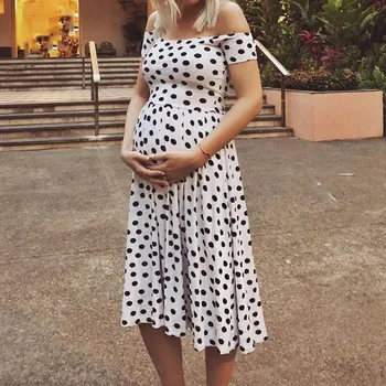 Womens Maternity Dress Mom Pregnancy Breastfeeding Dot Print Off Shoulder Sexy Dress Summer Dresses Women 2019 Vestido Gestante
Womens Maternity Dress Mom Pregnancy Breastfeeding Dot Print Off Shoulder Sexy Dress Summer Dresses Women 2019 Vestido Gestante