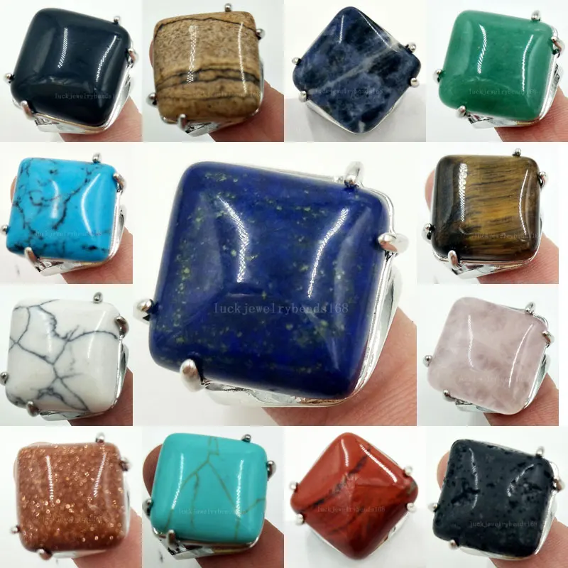 Howlite Malachite Tiger's Eye Lapis Lazuli Aventurine Jaspe Crystal Opal Rhombus Women Men Bead Ring 6.5~12" US Adjust WFH430
Howlite Malachite Tiger's Eye Lapis Lazuli Aventurine Jaspe Crystal Opal Rhombus Women Men Bead Ring 6.5~12" US Adjust WFH430