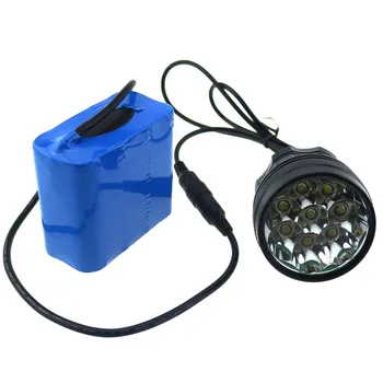 12000 Lumens 8T6 Head lamp Bike Flashlight 8xCREE XM-L T6 LED Cycling Bicycle Light+ 8.4V 18650 12000mAh Battery Pack + Charger