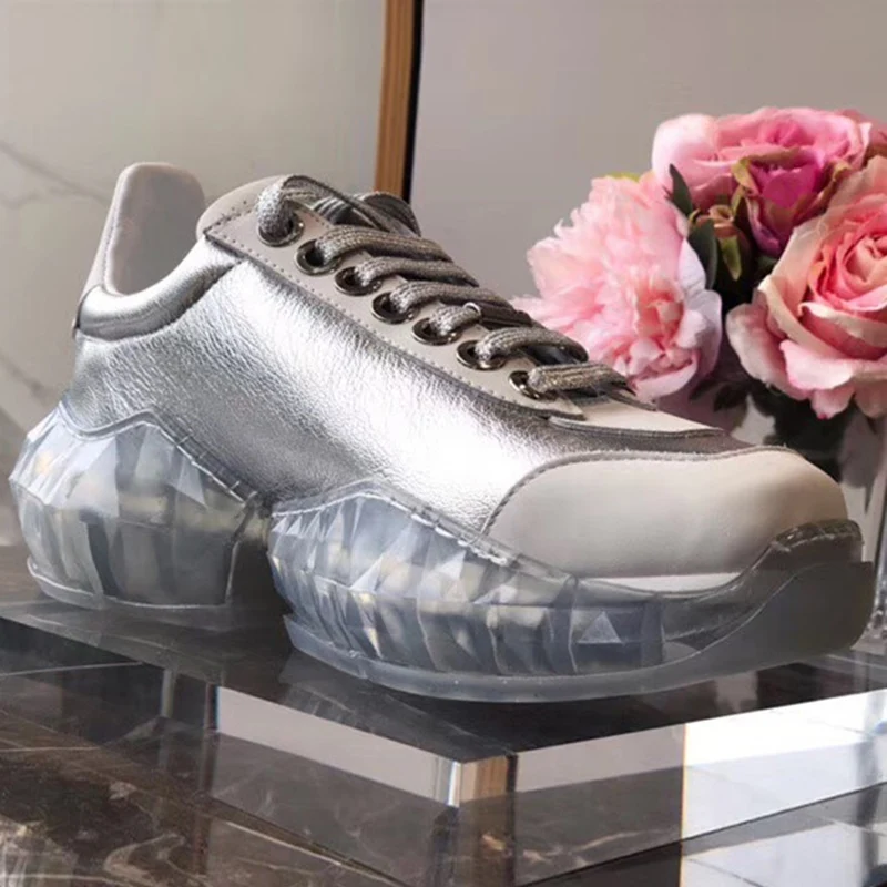Hot Selling NEW Sneakers Women Transparent Crystal Shoes Lace-Up Zapatos de mujer Platform Increase Within Casual Shoes Women
Hot Selling NEW Sneakers Women Transparent Crystal Shoes Lace-Up Zapatos de mujer Platform Increase Within Casual Shoes Women