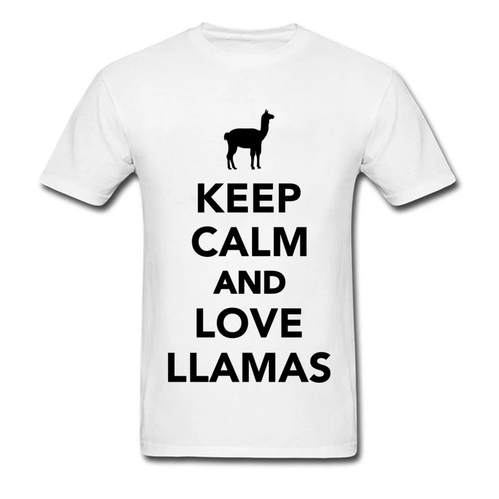 Мужская Новая футболка белая модная с надписью Keep Calm And Love Llamas Animal Protection Institute