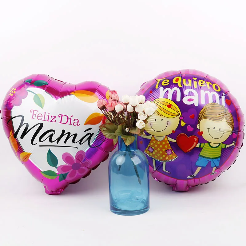 1 шт. 18 дюймов сердце испанский Te amo с надписью love mama Фольга воздушных шаров ручной