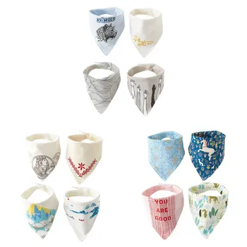 Baby Unisex Triangle Bib Supplies Cotton Gauze Flower Cartoon Print Saliva Dark Buckle Feeding Baby Dribble Bibs 4 Pieces/ Set
Baby Unisex Triangle Bib Supplies Cotton Gauze Flower Cartoon Print Saliva Dark Buckle Feeding Baby Dribble Bibs 4 Pieces/ Set