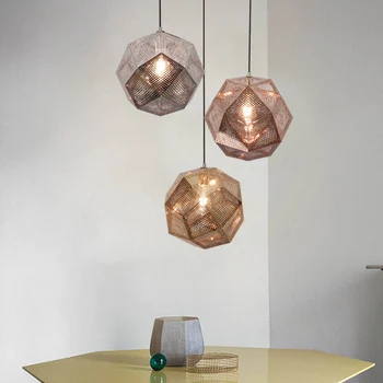 Nordic postmodern personality polyhedral ball bar counter restaurant decor stainless steel mesh geometry droplight
Nordic postmodern personality polyhedral ball bar counter restaurant decor stainless steel mesh geometry droplight