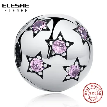 ELESHE Real 925 Sterling Pure Silver Sparkling Pink STATS Clip Charm Bead Fit Original ELESHE Bracelet DIY Authentic Jewelry
ELESHE Real 925 Sterling Pure Silver Sparkling Pink STATS Clip Charm Bead Fit Original ELESHE Bracelet DIY Authentic Jewelry