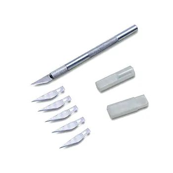 Non-Slip Metal Scalpel Knife Tools Kit Cutter Engraving Craft knives + 6 pcs Blade Mobile Phone Laptop DIY Repair Hand Tools
Non-Slip Metal Scalpel Knife Tools Kit Cutter Engraving Craft knives + 6 pcs Blade Mobile Phone Laptop DIY Repair Hand Tools
