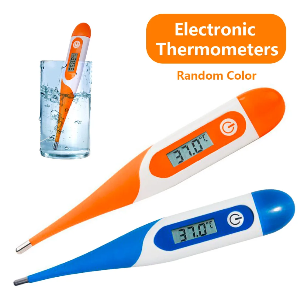 Soft Head Electronic LCD Thermometer Digital Baby Adult Medical Thermometre Body Fever Temperature Measuring Tools Color Random
Soft Head Electronic LCD Thermometer Digital Baby Adult Medical Thermometre Body Fever Temperature Measuring Tools Color Random