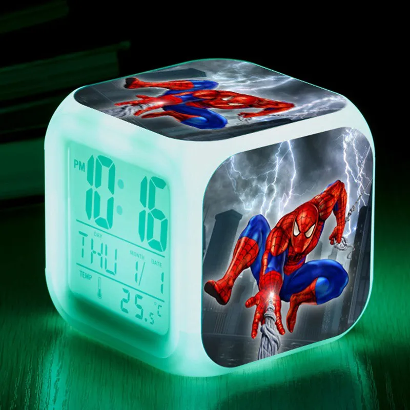 Marvel's The Avengers Spiderman Hero LED 7 color Flash Digital Alarm Clock wekker Kids Toy reveil reloj despertador Watches
Marvel's The Avengers Spiderman Hero LED 7 color Flash Digital Alarm Clock wekker Kids Toy reveil reloj despertador Watches