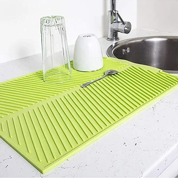 Silicone Dish Drying Mat Flume Folding Draining Mat,Rectangle Drain Mat Drying Dishes Pad Heat Resistant Non-Slip Tray
Silicone Dish Drying Mat Flume Folding Draining Mat,Rectangle Drain Mat Drying Dishes Pad Heat Resistant Non-Slip Tray