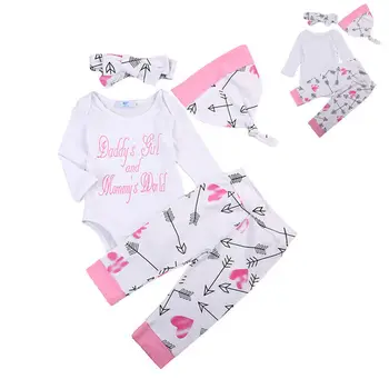 Toddler Baby Girls Mommy's World Romper Pants Leggings Hat Outfits Clothes 4pcs Infant Newborn Girl Casual Letter Clothing Set 
Toddler Baby Girls Mommy's World Romper Pants Leggings Hat Outfits Clothes 4pcs Infant Newborn Girl Casual Letter Clothing Set