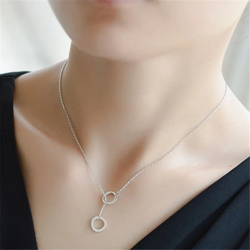 925 Sterling Silver Double Circle Charm Pendant Choker Necklace For Girl Women Statement Female Jewelry Gifts dz771
925 Sterling Silver Double Circle Charm Pendant Choker Necklace For Girl Women Statement Female Jewelry Gifts dz771